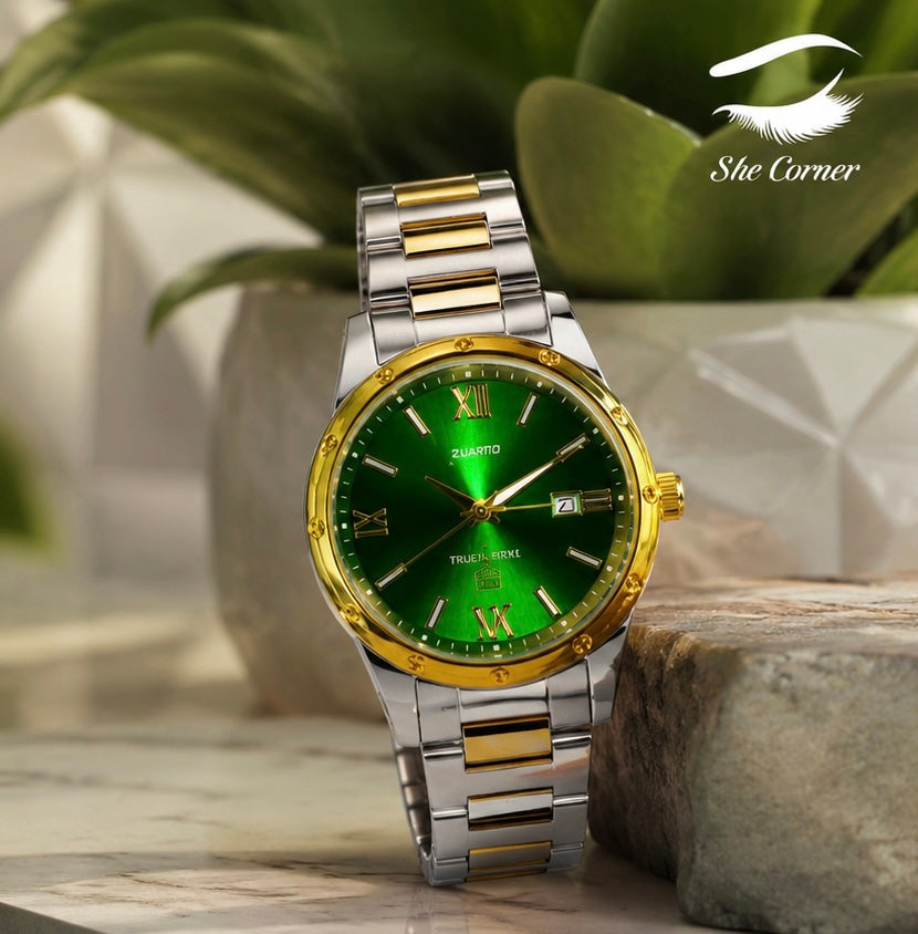 Quard Green Dial Two-Tone Men’s Watch