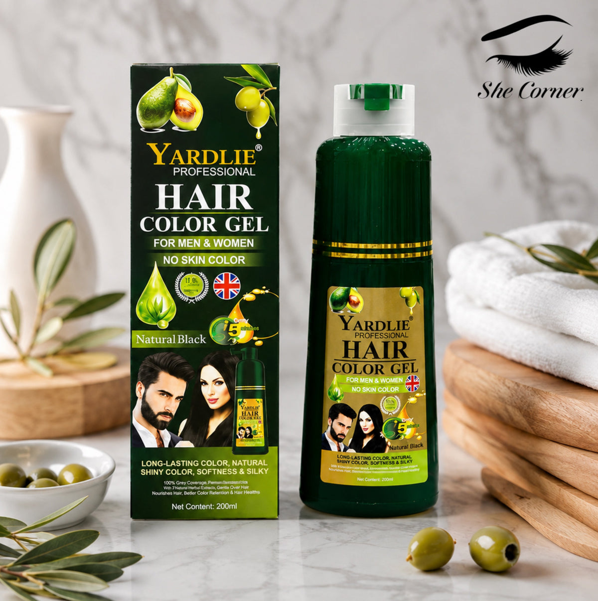 Yardlie Gel Hair Colour Black&Brown