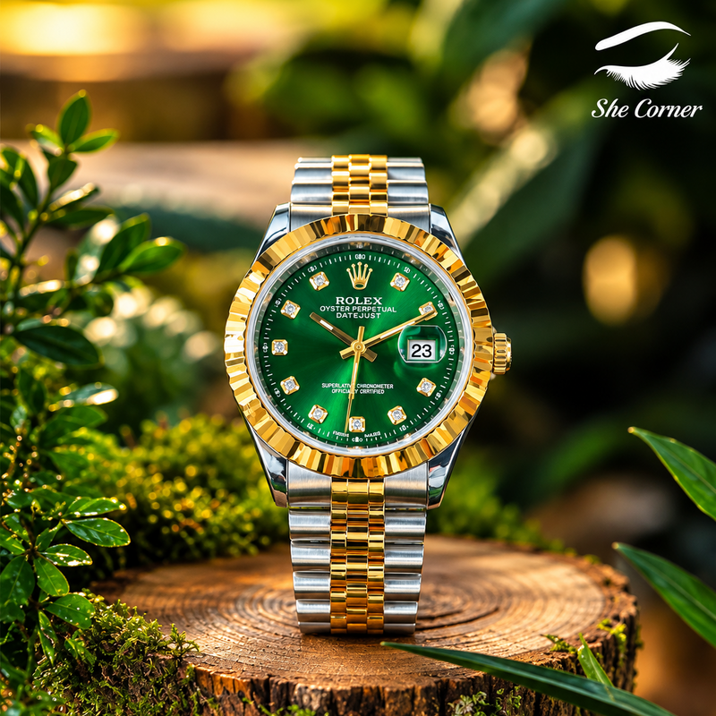 Rolex Datejust 36 Men’s Two-Tone Green Diamond Dial Automatic Watch