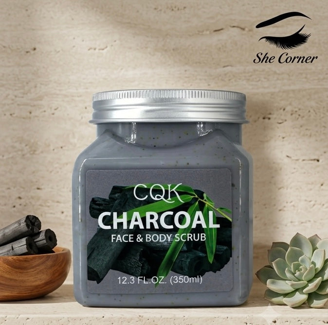 CQK Charcoal Face & Body Scrub 350ml