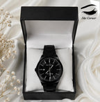 Success Way Classic Men’s Full Black Stainless Steel Quartz Day-Date Watch