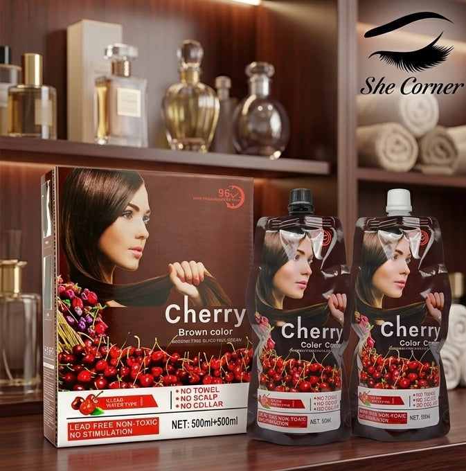 Mokeru Cherry Shampoo Hair Colour Black&Brown