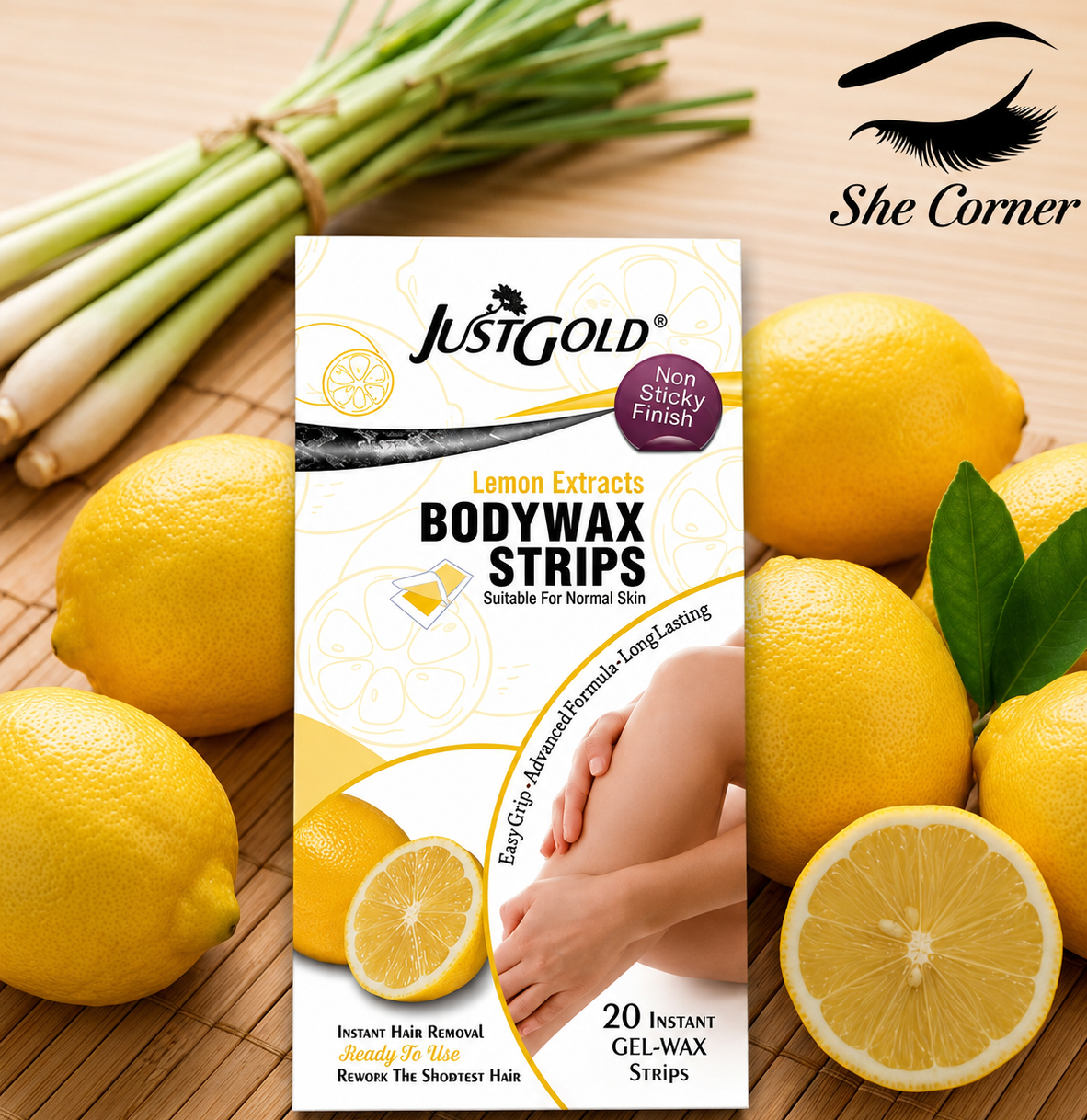 Just Glow Lemon Hair Removal Strips 20 Pieces