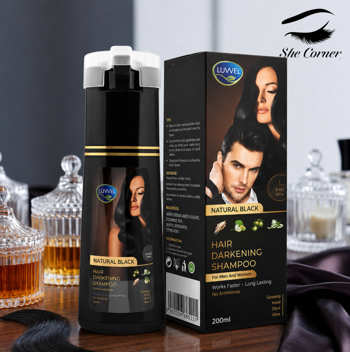 Luvvel Shampoo Hair Colour Black&Brown