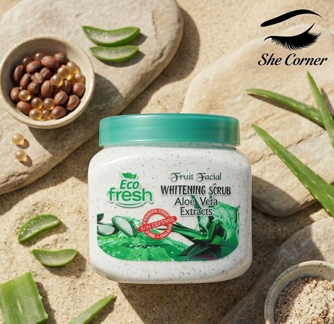 Eco Fresh Whitening Aloe Vera Face & Body Scrub 350ml