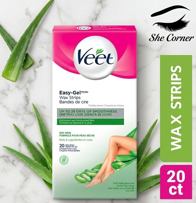 Veet Aloe Vera Hair Removal Strips Body 20 Pieces