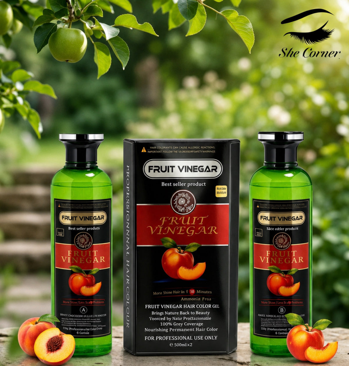 Fruit Vinegar Shampoo Hair Colour Black&Brown