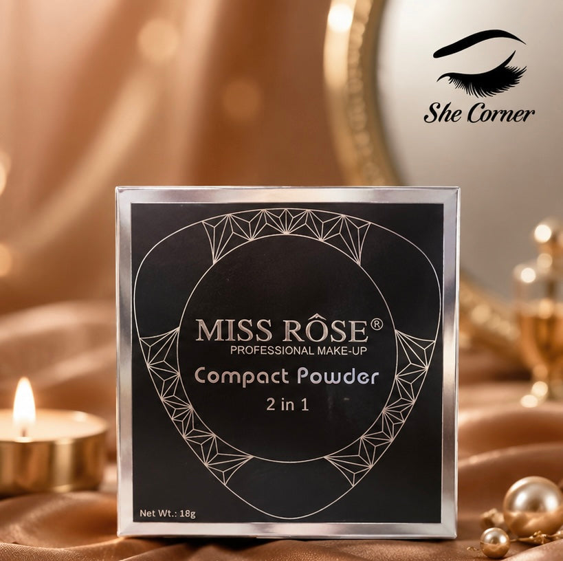 Miss Rose Compact Face Powder 2 in 1
