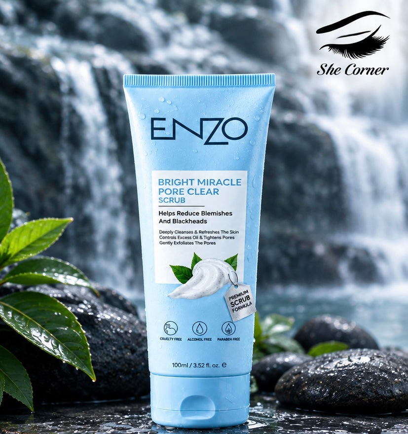 Enzo Bright Miracle Pore Clear Scrub Face Wash 100ml