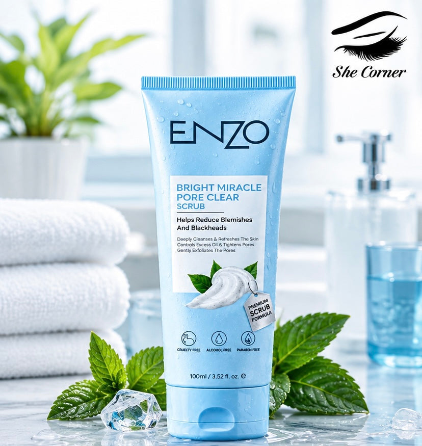Enzo Bright Miracle Pore Clear Scrub Face Wash 100ml