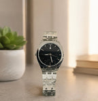 BOSS Men’s Silver Stainless Steel Black Dial Quartz Date Watch