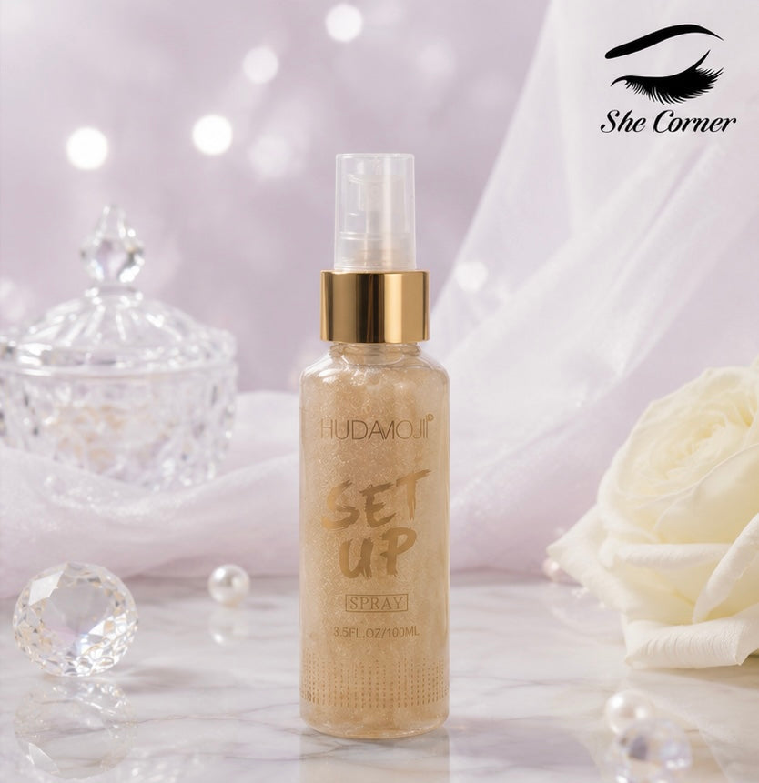 HudaVioji Shine Highlighter Spray Shine Gold Spray Golden
