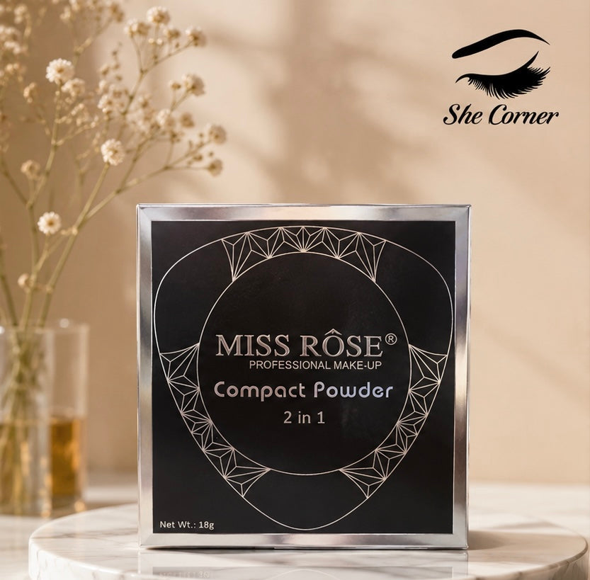 Miss Rose Compact Face Powder 2 in 1