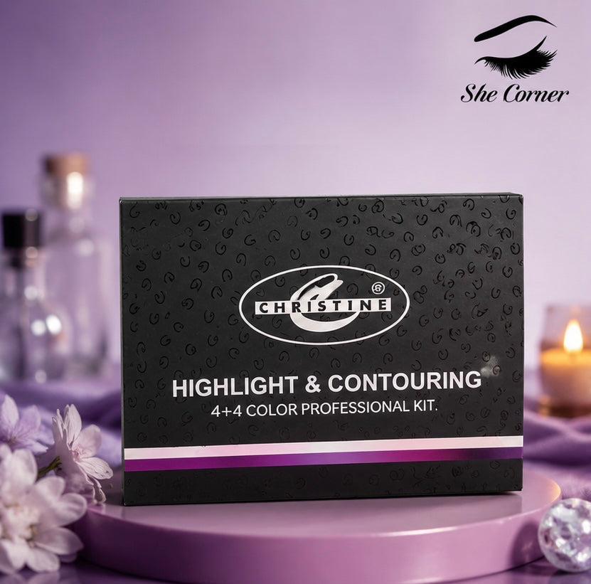 Christine Highlighter & Contouring 4+4 Color Professional Kit