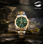 Success Way Mega Men’s Green Dial Two-Tone Stainless Steel Quartz Day-Date Watch