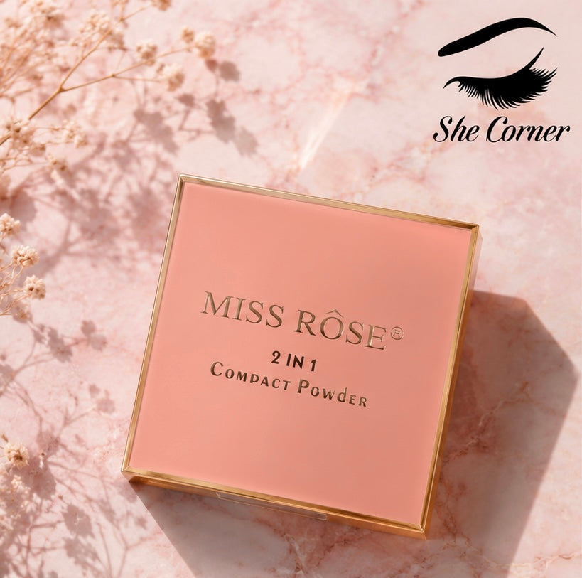 Miss Rose 2 in 1 Compact Face Powder