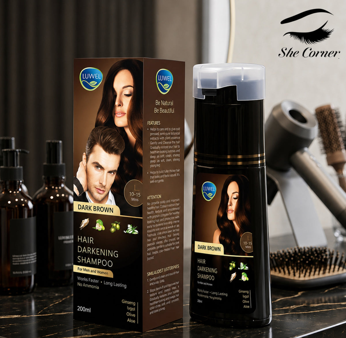 Luvvel Shampoo Hair Colour Black&Brown