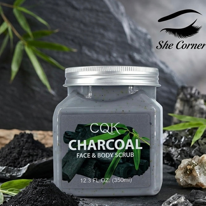 CQK Charcoal Face & Body Scrub 350ml
