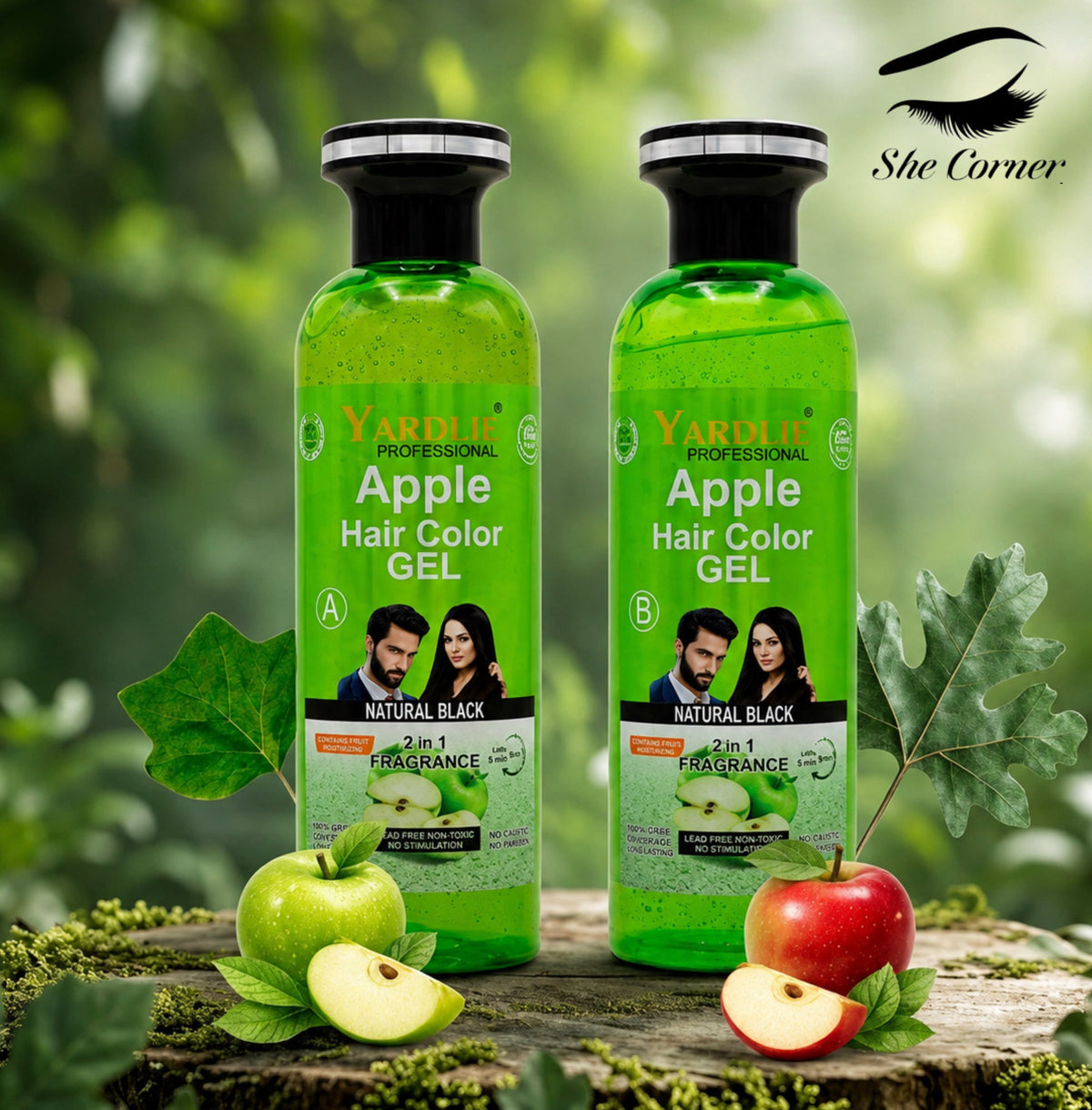 Yardlie Apple No Ammonia Shampoo Hair Colour Black&Brown