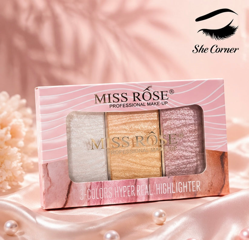 Miss Rose 3 Color Highlighter Powder